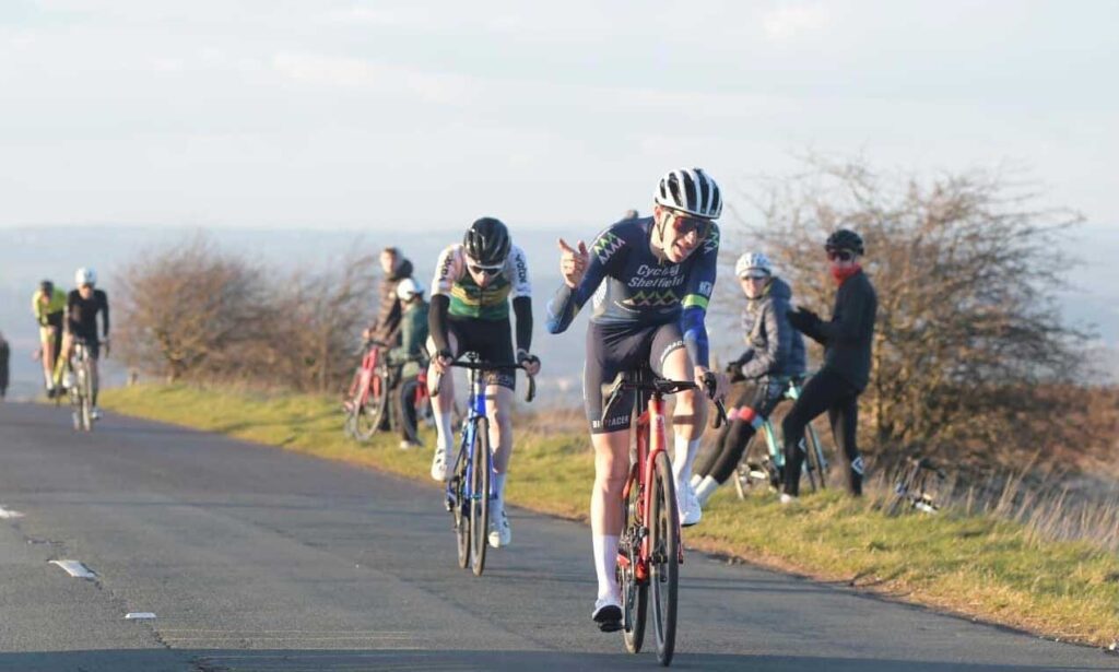 Max Krasinski winning stage 3 of the Peaks 2 Day Stage Race