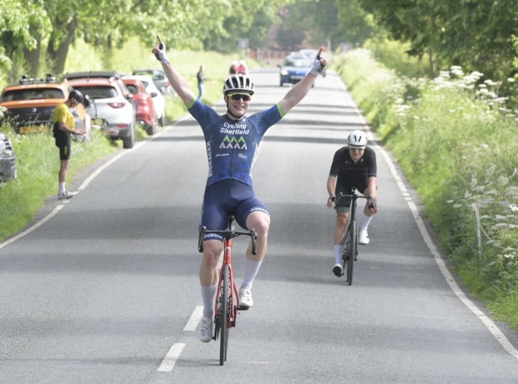 Jack Hartley winning the Yorkshire Road Race Championships